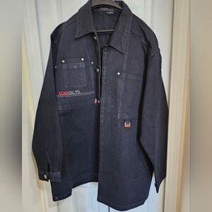 Vintage Men' Ecko Black Jean Casual Stree Wear Jacket Size Large.